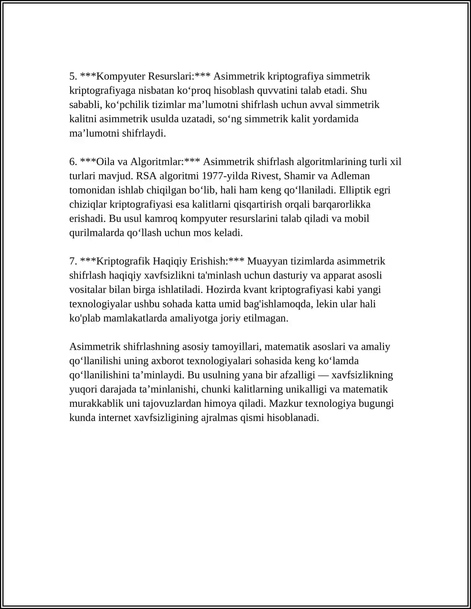 ASSIMETRIK SHIFRLASH QAYSI XOLLARDA SAMARALIROQ 4