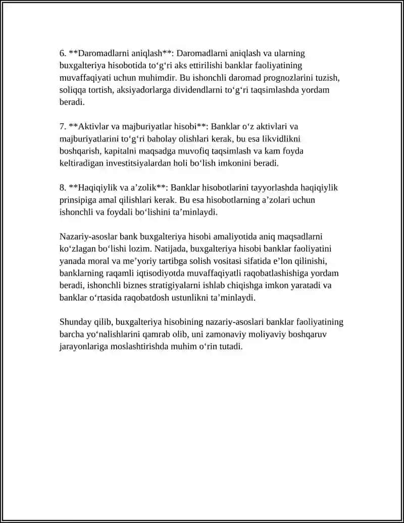 BANKLARDA BUXGALTERIYA HISOBINI TASHKIL ETISH ASOSLARI 4