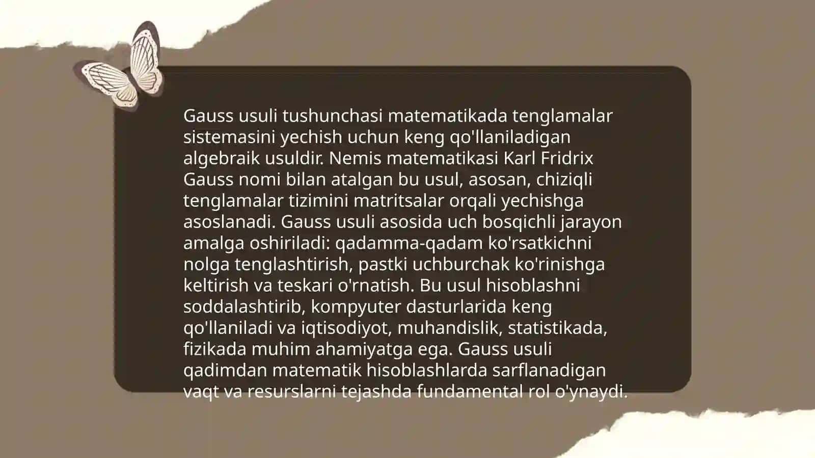 Chiziqli tenglamalar sistemasini yechish usullari 4