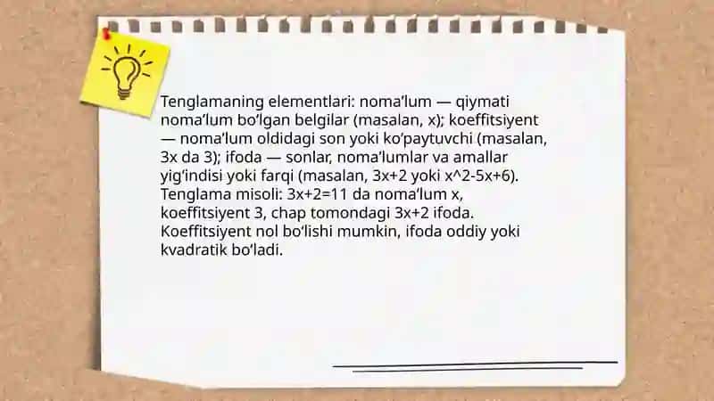 Matematikada tenglamalar tushunchasi 4
