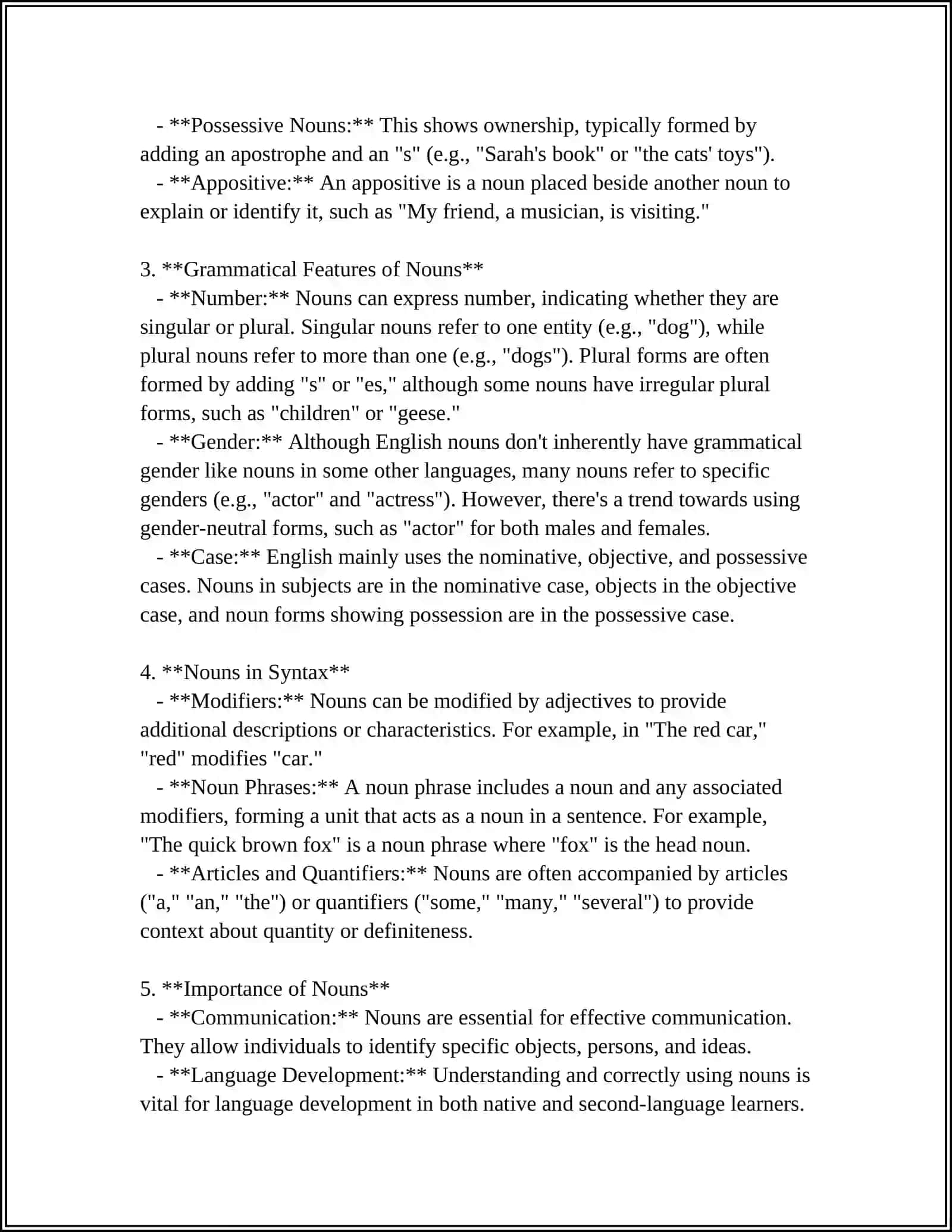 NOUNS SINGULAR, PLURAL 4