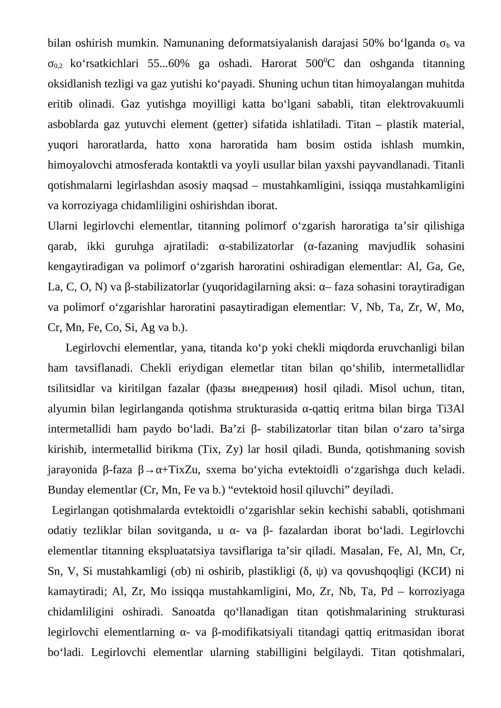Rangli metallar asosidagi maxsus qotishmalar turlari va xossalari 4