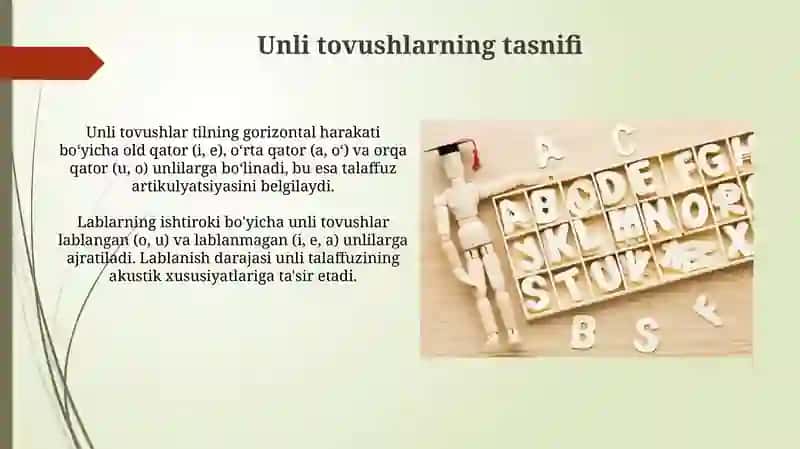 Undosh tovushlarning tasnifi 4