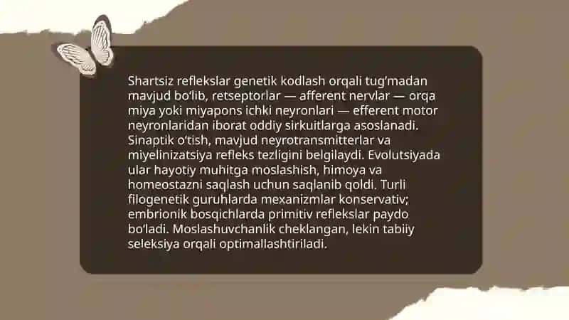 Refleks. Turli shartsiz reflekslarni kuzatish 4