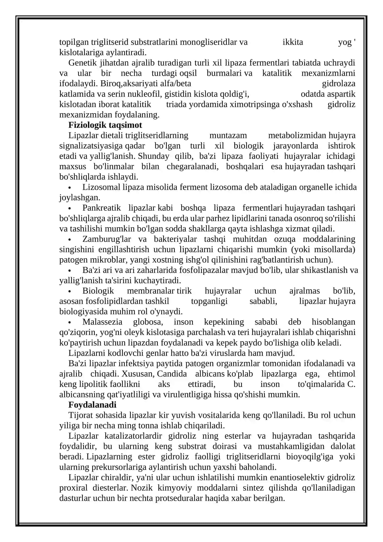 Oziq ovqat sanoatida fermentlarning qo‘llanilishi 4