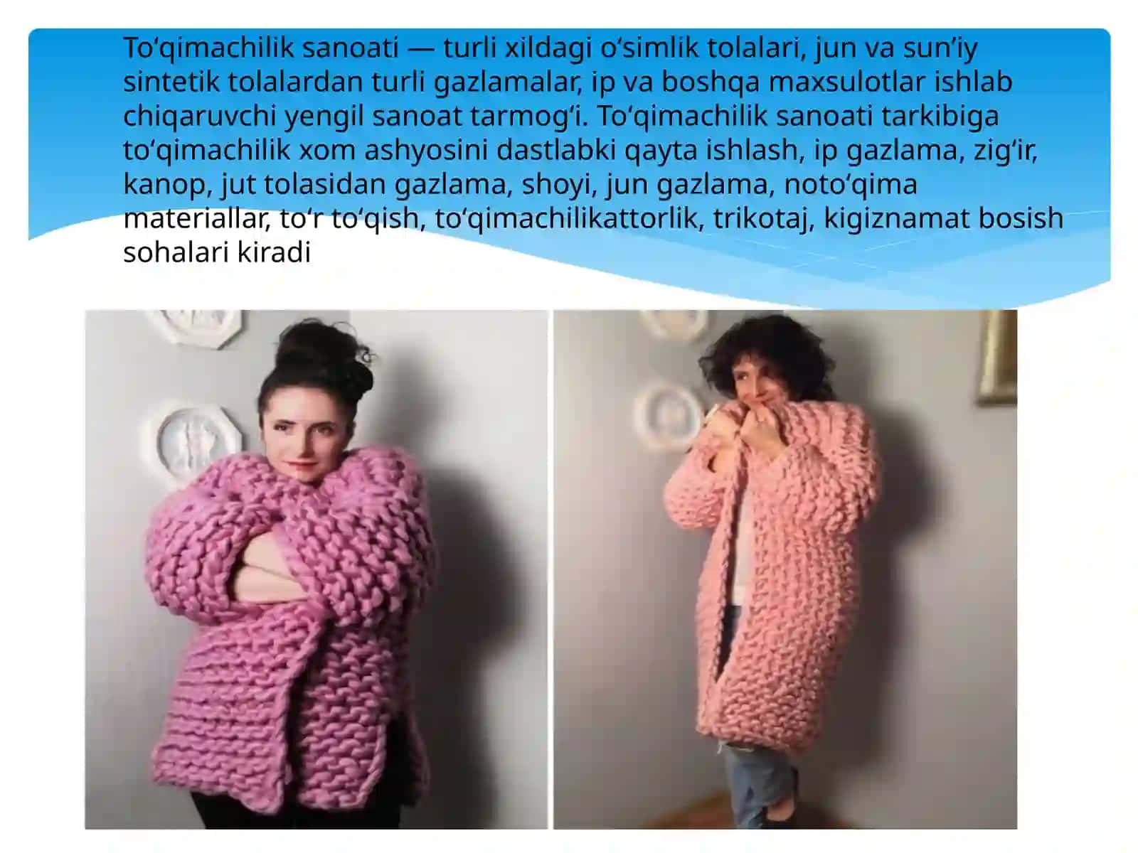 To’qimachilik materiallarining sifat ko’rsatkichlarini tanlash va sinflanish bo’yicha dars o’tish metodikasini yaratish 4