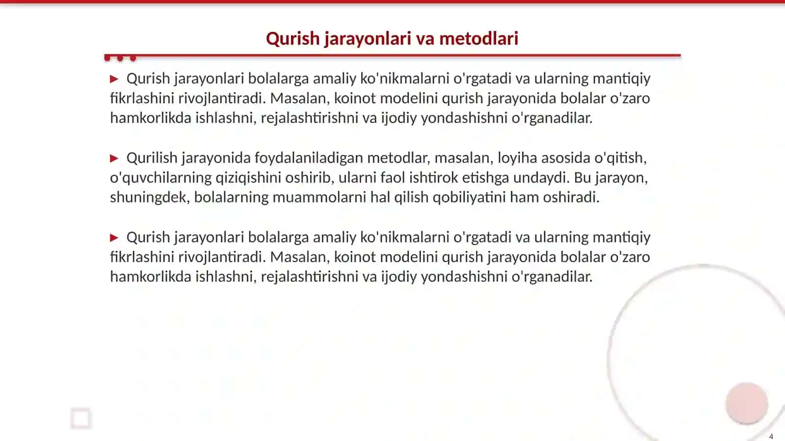 Koinot sirlari: Qurish va Konstruktsiyalash, Matematika 4
