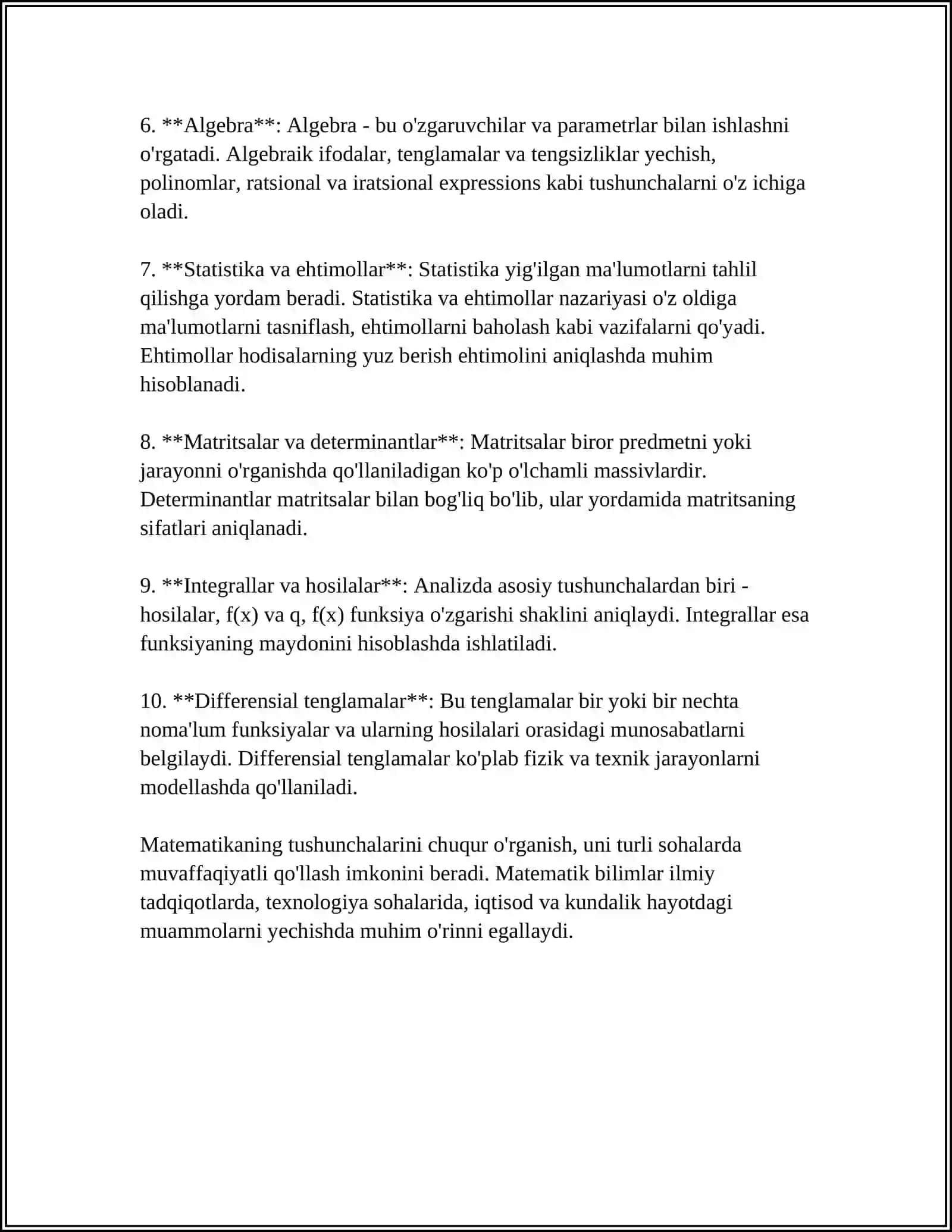 MATEMATIKA O'QITISH METODIKASI FANI BO'YICHA GLOSSARIY TUZISH 4