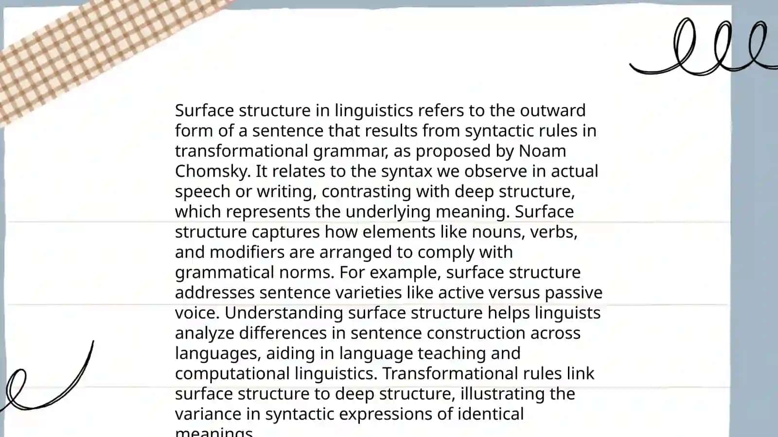 Deep and surface structure of the language 4