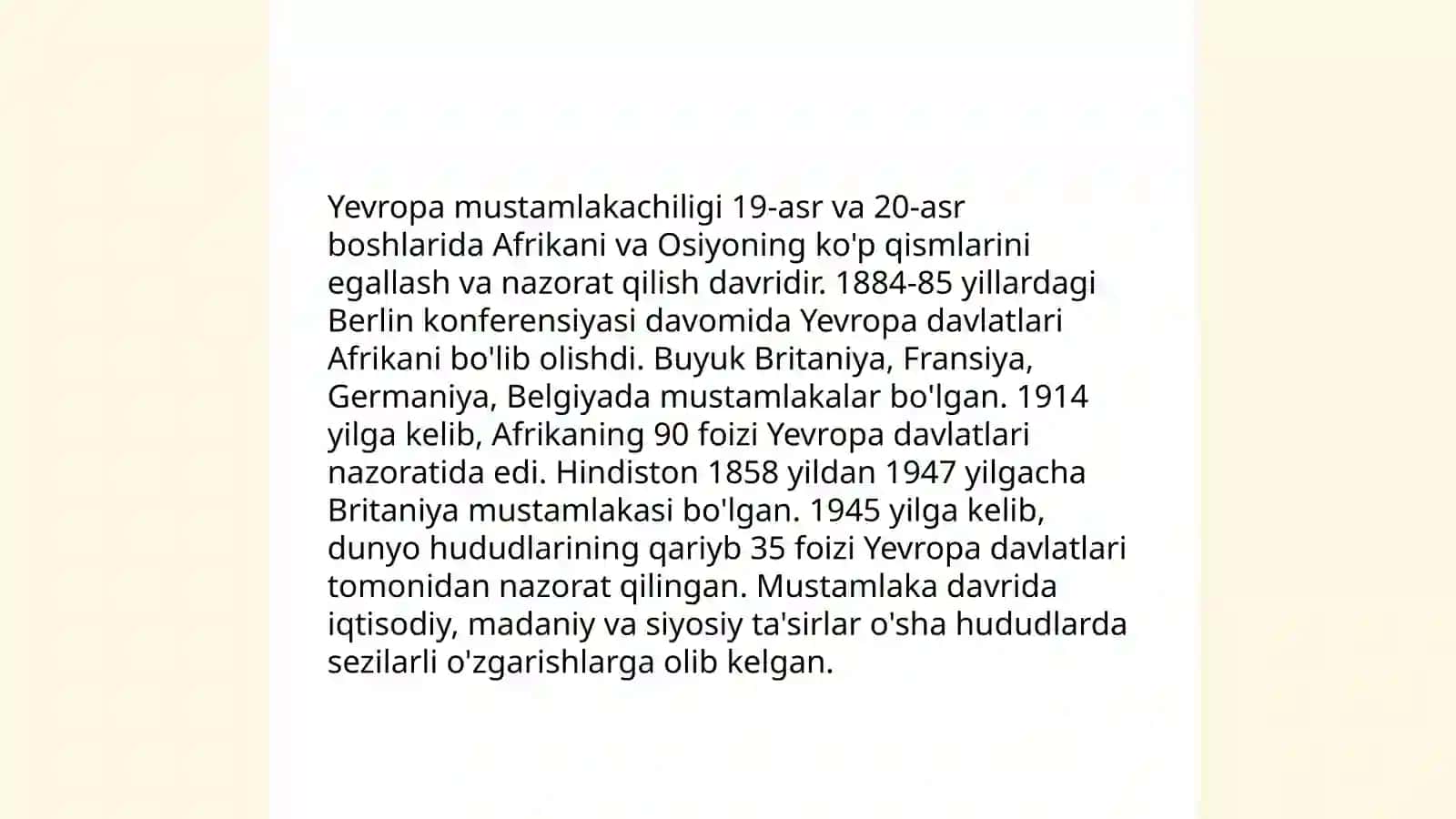 Dunyoda mustamlakachilik tartiboti 4