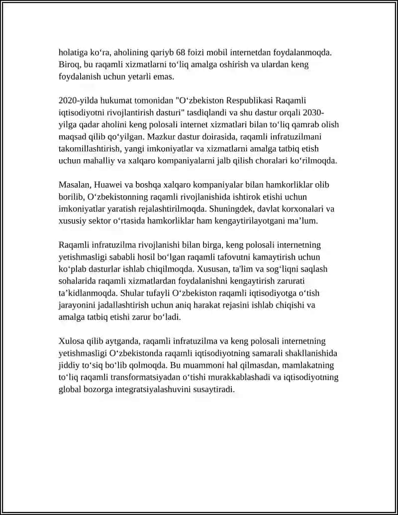 O‘ZBEKISTONDA RAQAMLI IQTISODIYOTNING SHAKLLANISHI MUAMMOLARI 4