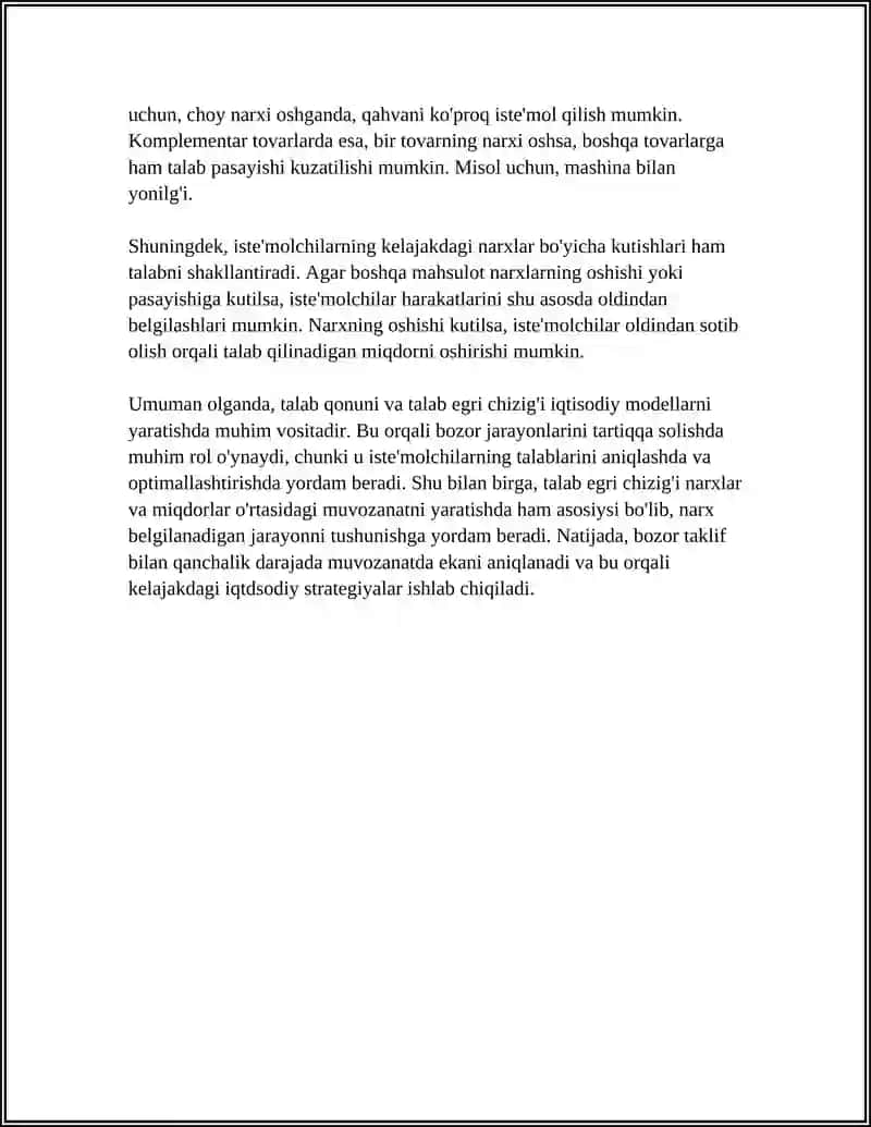 TALAB VA TAKLIF. BOZOR MUVOZONATI 4