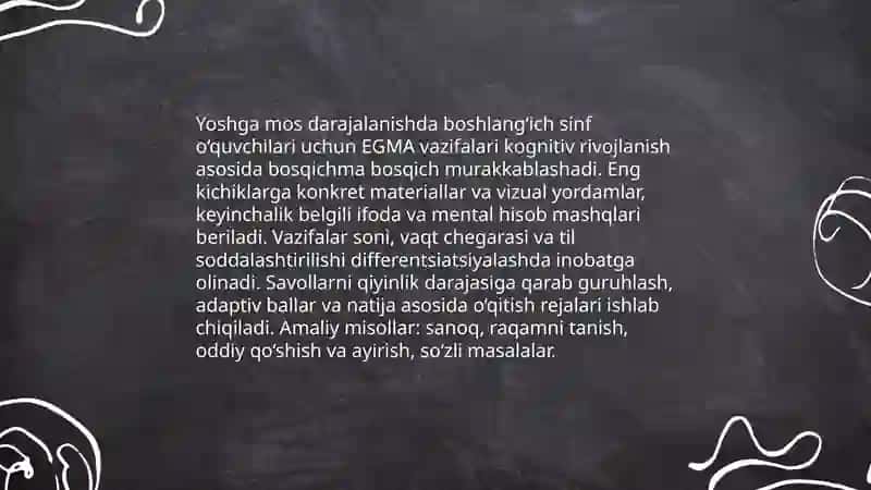 EGMA xalqaro baholash dasturlari uchun matematik topshiriqlarni ishlab chiqish tamoyillari 4