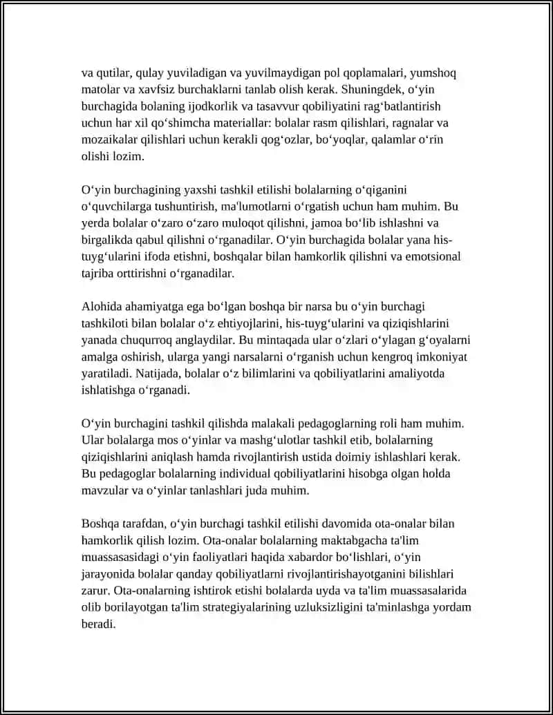 MAKTABGACHA TA'LIM MUASSASASIDA O‘YIN BURCHAGI 4