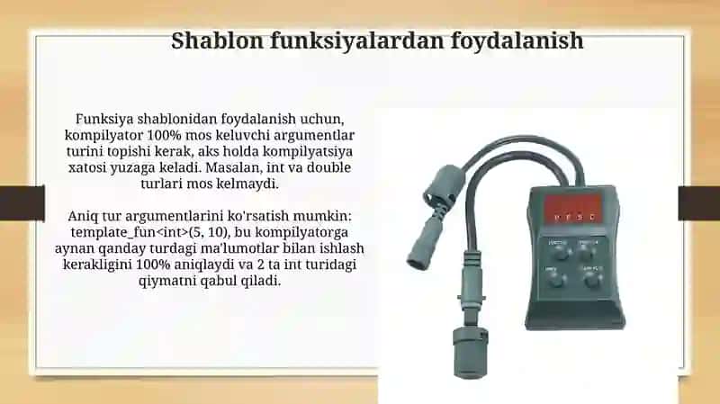 Shablon funksiyalar yaratish va ulardan foydalanish 4