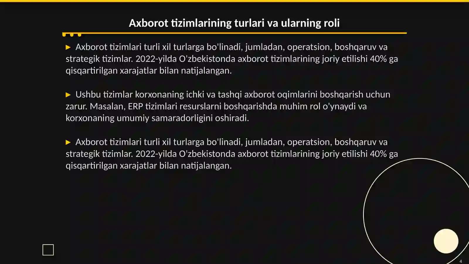 Korxona faoliyatini boshqarishni axborotlar bilan ta'minlashning o'ziga xos xususiyatlari 4