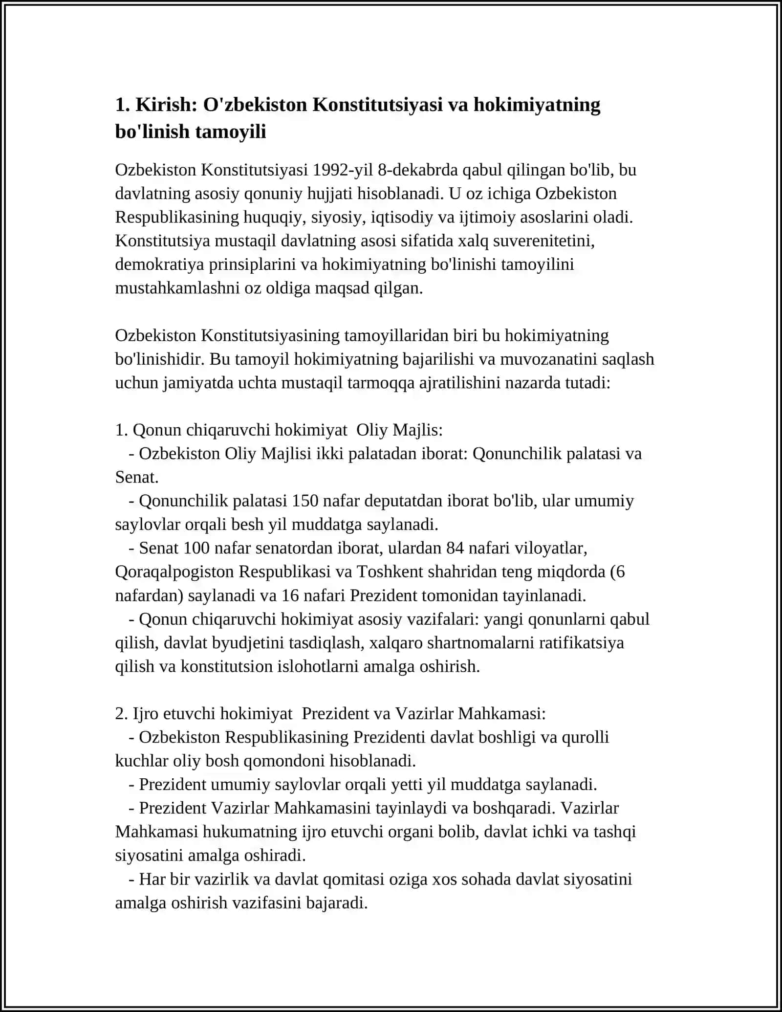 O'ZBEKISTON KONSTITUTSIYASIDA HOKIMIYATNING BO'LINISH TAMOYILI 4