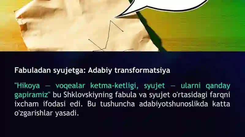 Viktor Shklovskiy va Nasr nazariyasi Bir asar bir inqilob 4