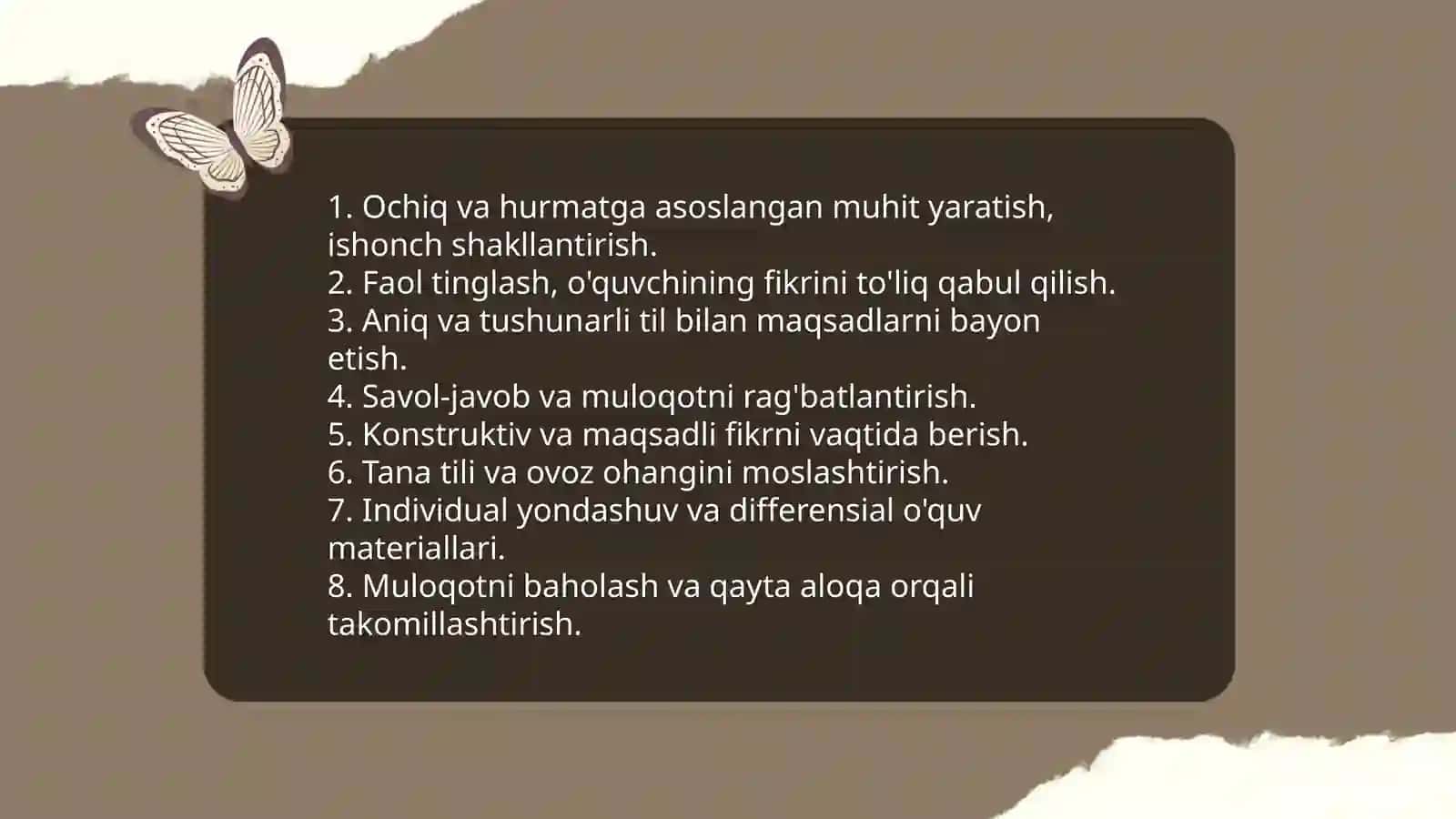 Pedagokik faoliyatda muloqot yuzasidan taqdimot 4