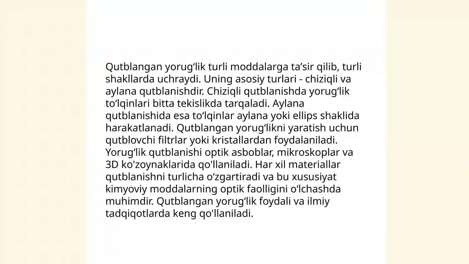 Yorug‘likni qutblanish xodisasini oʻrganish va malyus qonunini tekshirish 4