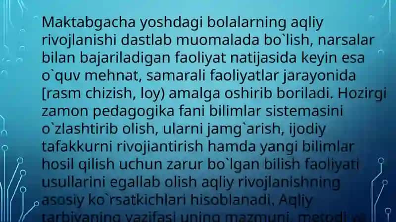 O'quvchilarning aqliy tarbiyasi 4