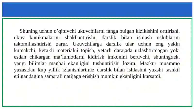 Geografiya ta’limida darslik va qo’shimcha adabiyotlar bilan ishlash 4