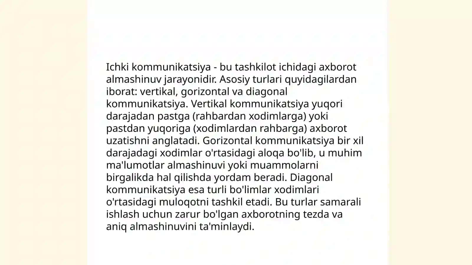 Tashkiliy kommunikatsiya turlari va ularning biznesga ta’siri 4