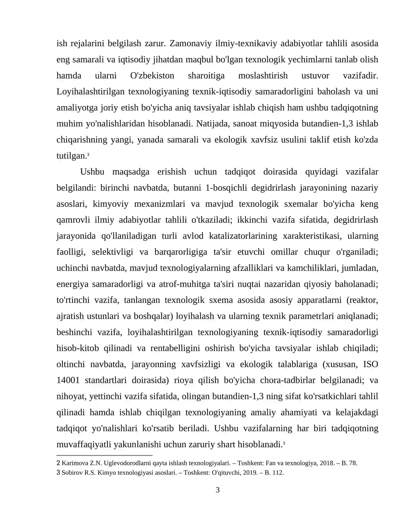 Butanni 1-bosqichli degidrirlab butandien-1,3 olish texnologiyasi 4