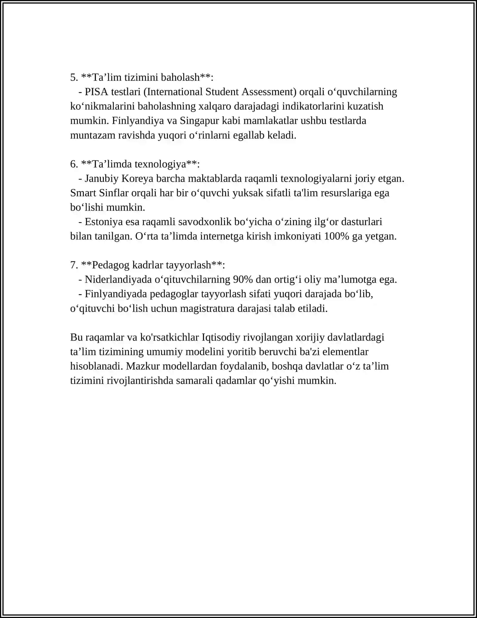 "IQTISODIY RIVOJLANGAN XORIJIY DAVLATLARDA TA’LIM TIZIMI" 4