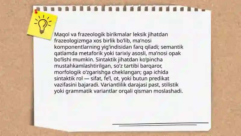 Xalq maqollari va frazeologik iboralardan foydalanish mahorati 4