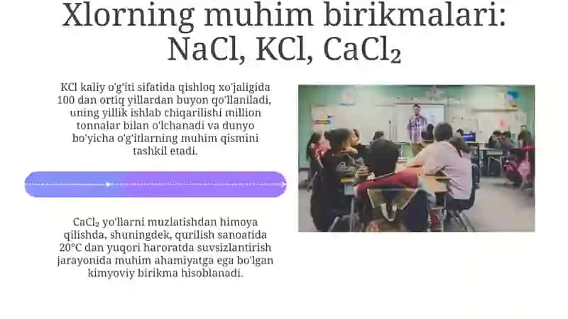 Xlor va uning birikmalari mavzusini o'qitish metodikasi 4
