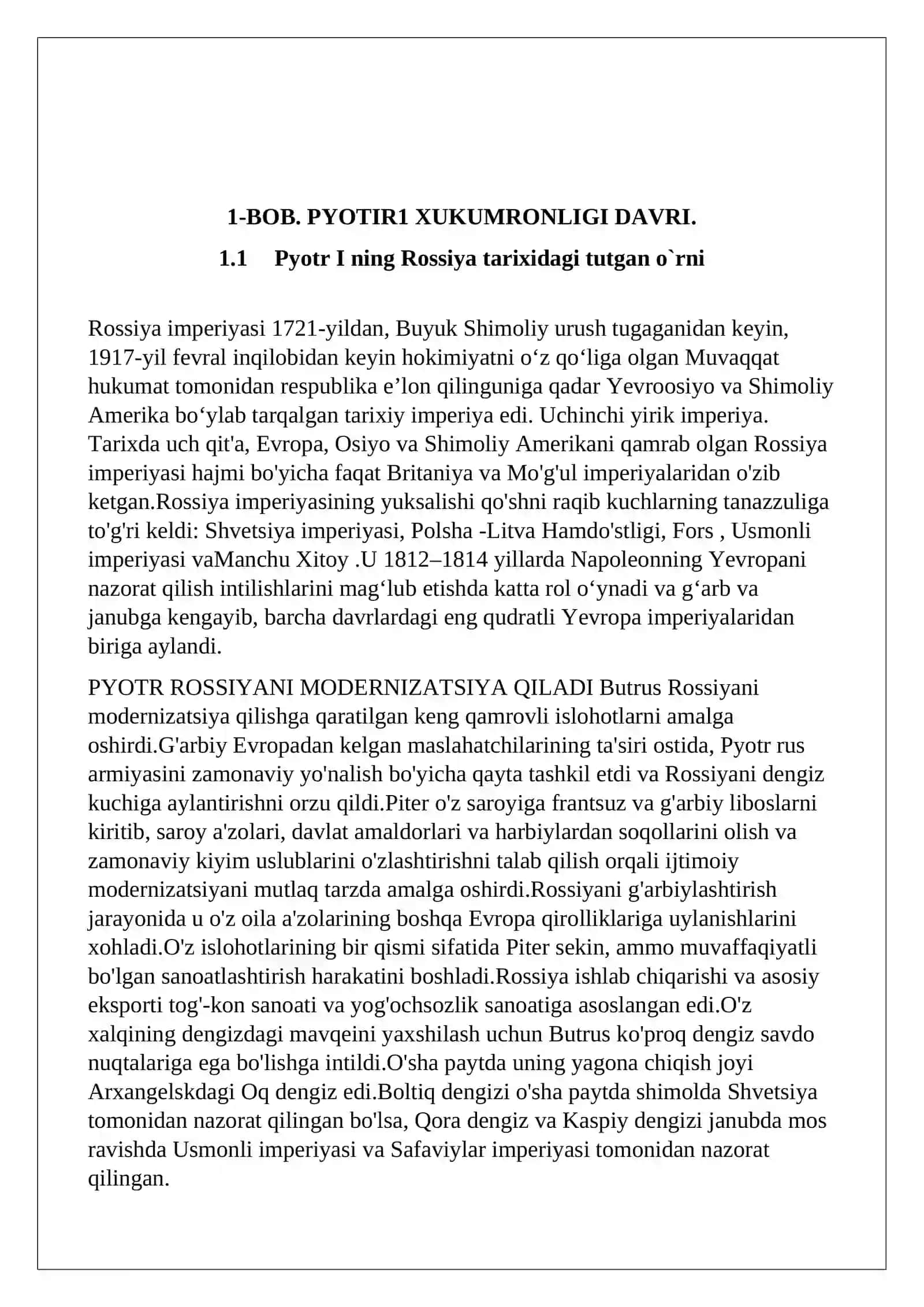 Rossiya PYOTR1 xukumronligi davrida 4