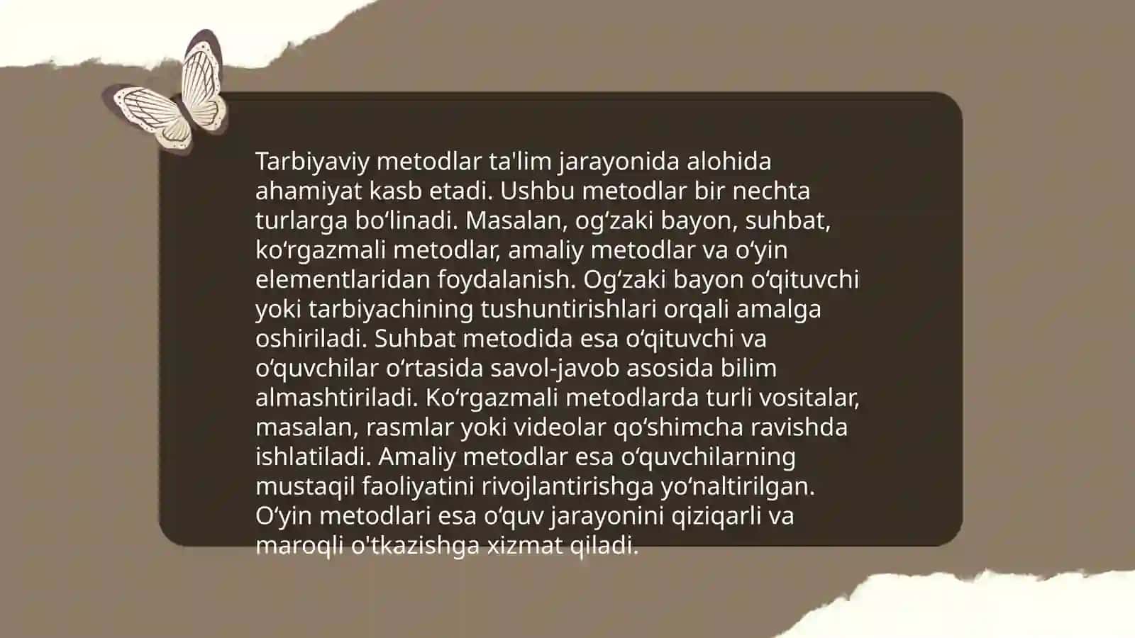 Tarbiyaviy faoliyat metôdikasi 4