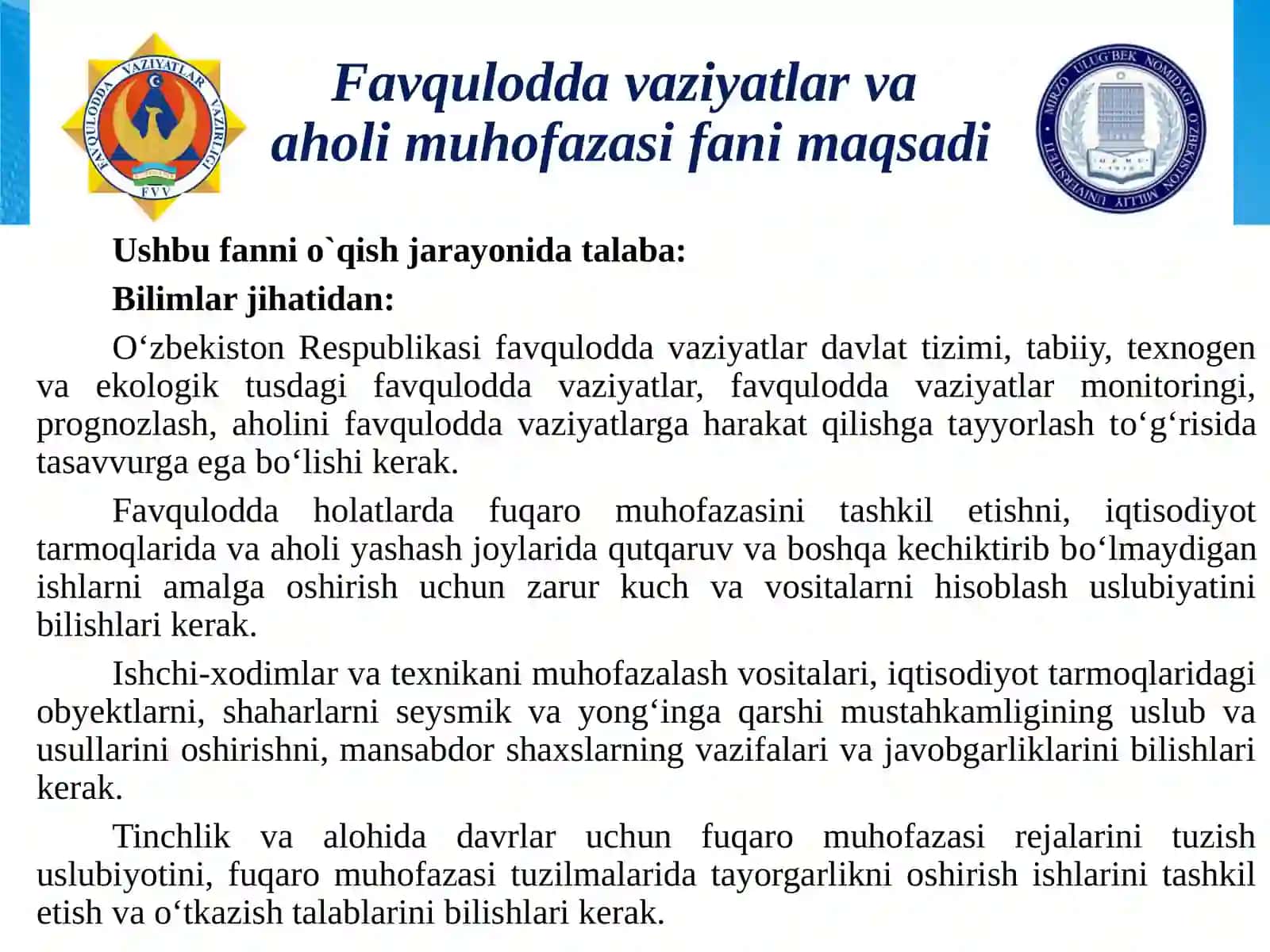 Favquloddavaziyatlarva aholimuhofazasifanigakirish 4