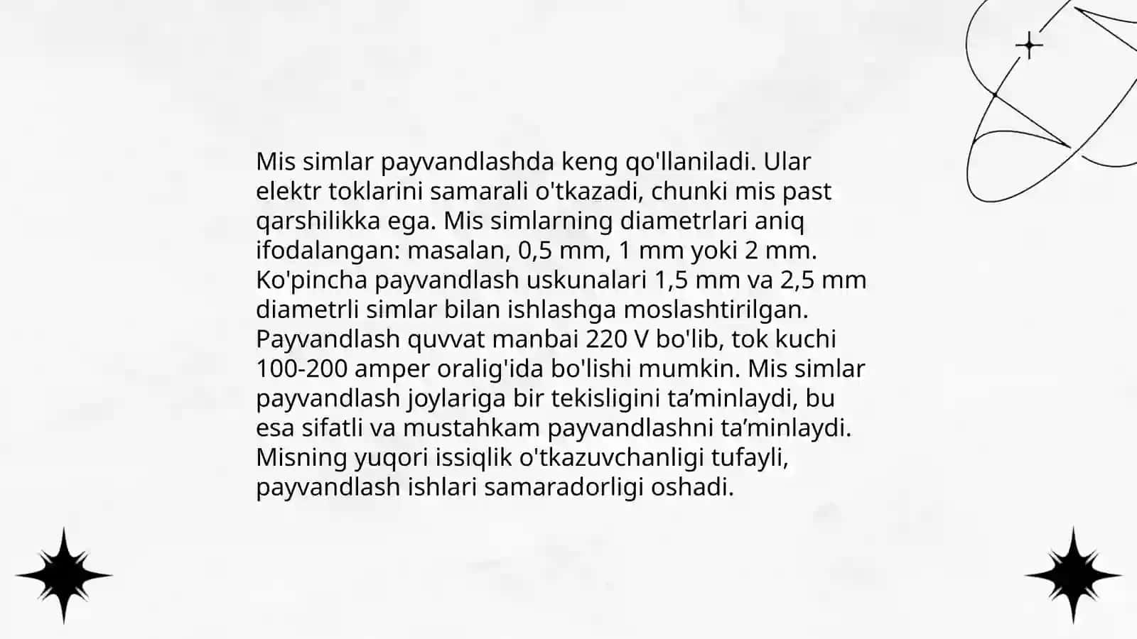 Gaz payvand ishida ishlatiladigan simlar va ularni turlari 4