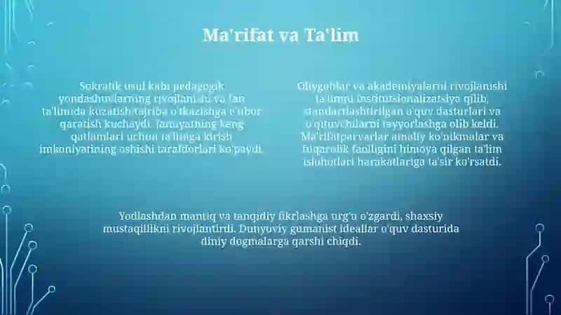 Jahon pedagogika fanining rivojlanish tarixi bayoni 4