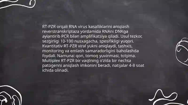 PZR taxlillarining veterenariyada ahamiyati 4