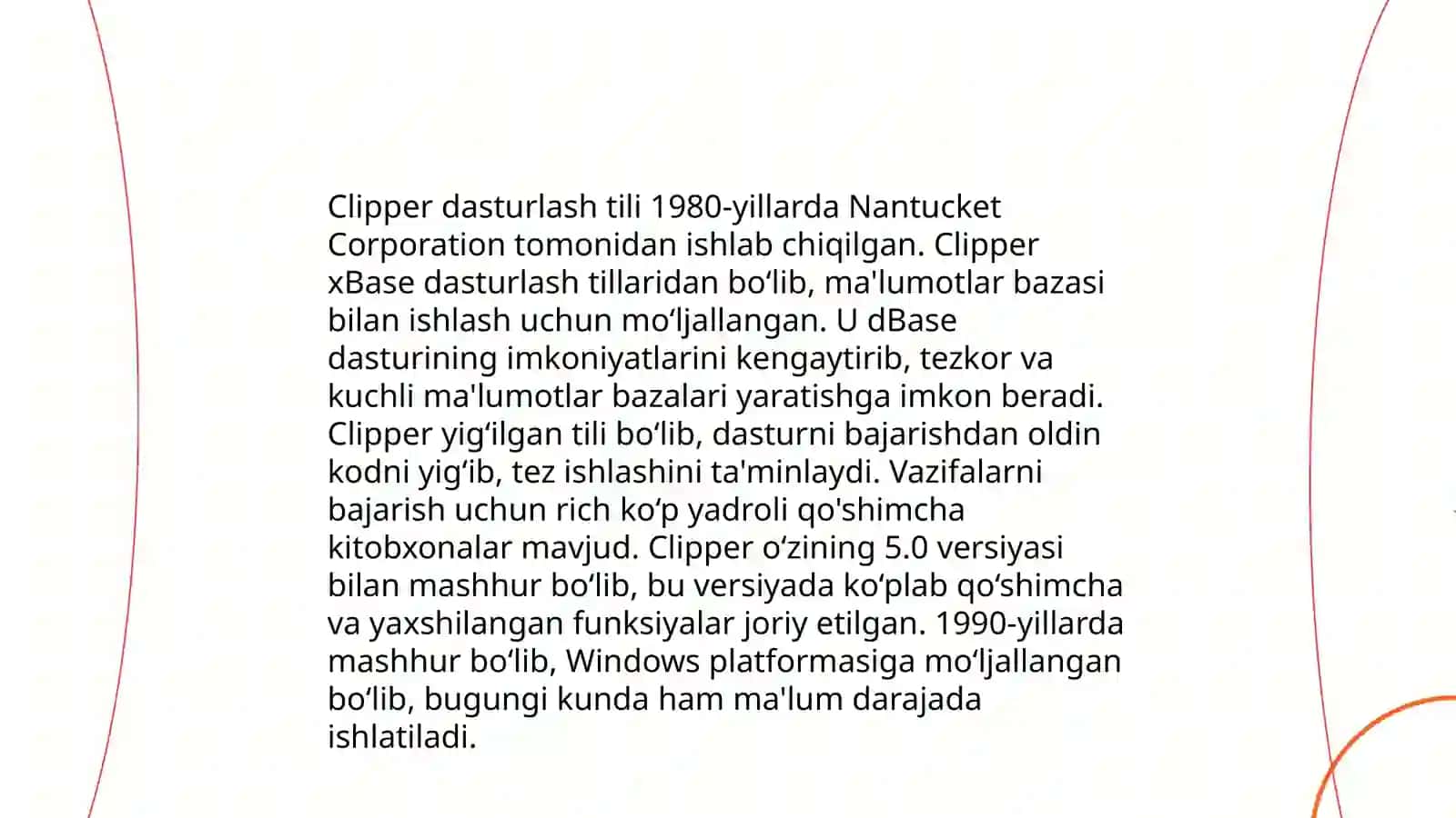 Oracle va Clipper tarmok MBBT bank soxadagi ma’lumotlarni kayta ishlashda qo‘llash texnologiyalari 4