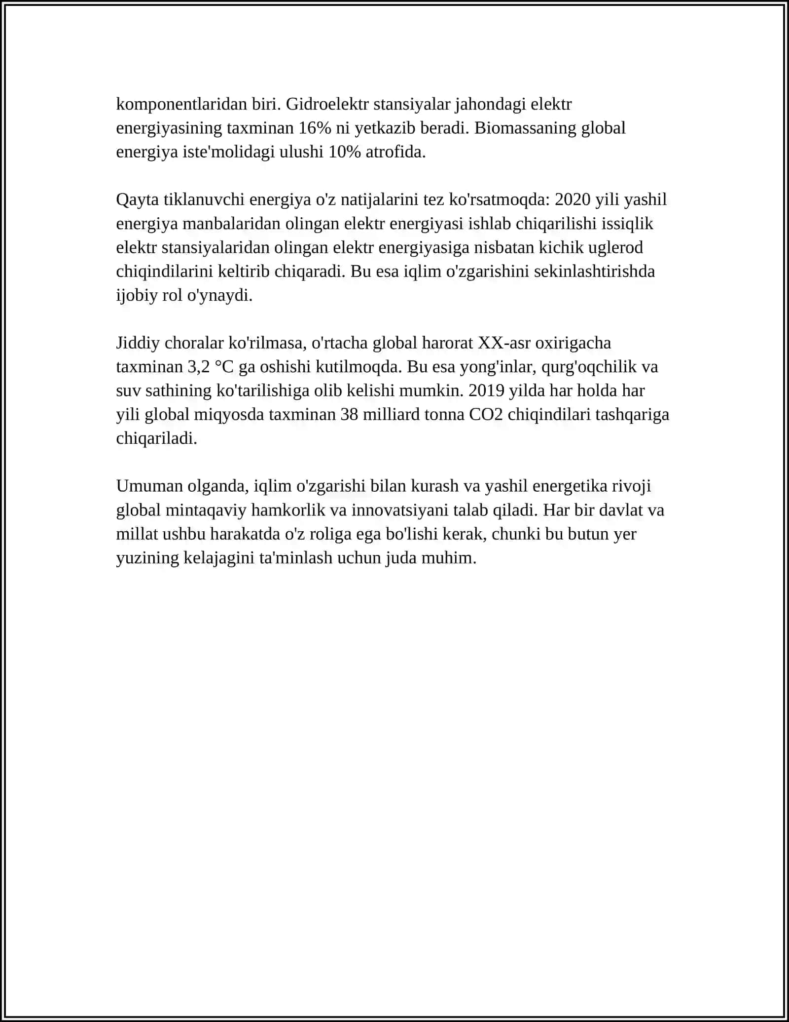 REFERAT YASHIL ENERGETIKANING RIVOJLANISHIGA TA'SIR QILUVCHI OMILLAR 4