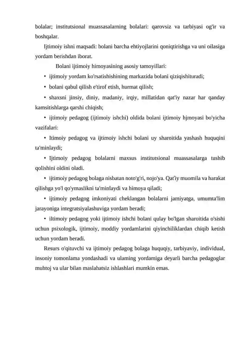 INKLYUZIV TA’LIM TIZIMIDA FAOLIYAT KO‘RSATUVCHI RESURS O‘QITUVCHINING VAZIFALARI VA MAQSADLARI 4