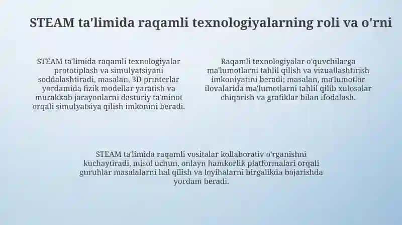 Raqamli kompetensiyalar va STEAM ta'limi 4
