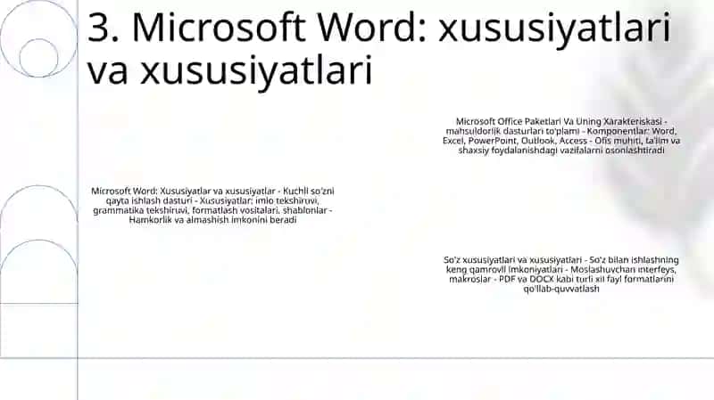 Microsoft Offeke Paketlari Va Uning Xarakteriskasi 4
