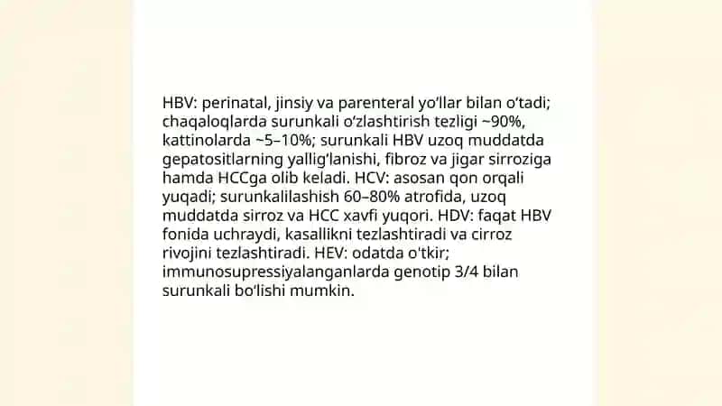 Surunkali gepatit va jigar serrozi kasalliklari 4