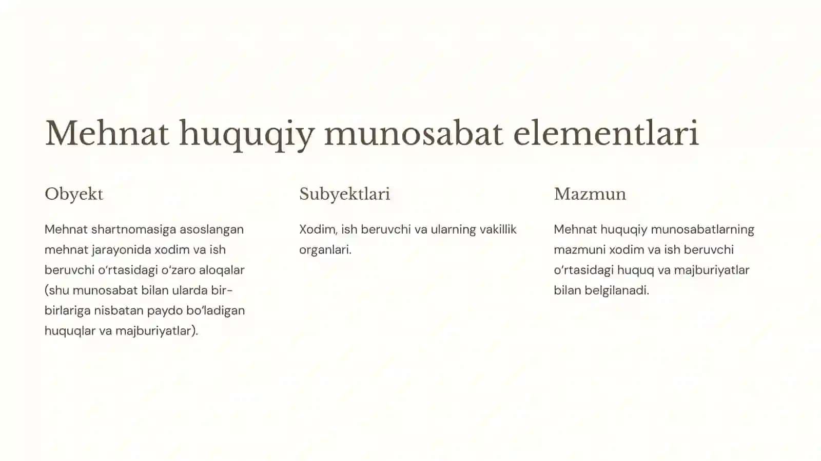 MEHNATGA OID HUQUQIY MUNOSABATLAR VA MEHNAT HUQUQINING SUBYEKTLARI 4
