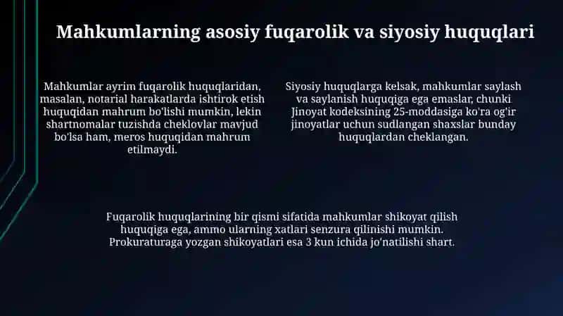 Mahkumlikning huquqiy asoslari va cheklovlar 4