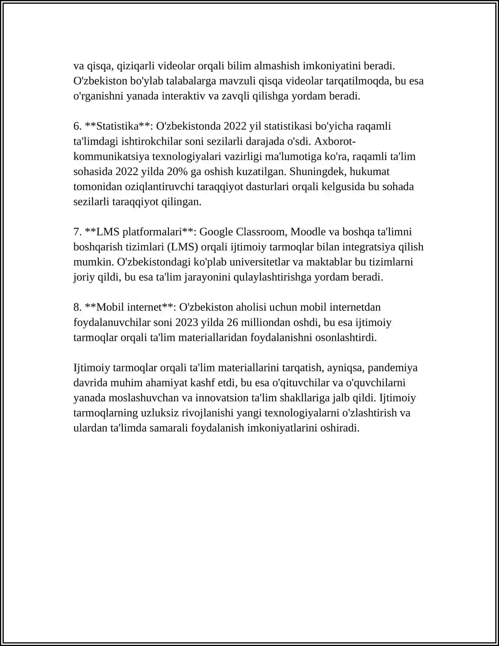 IJTIMOIY TARMOQLARINING TAʼLIMIY IMKONIYATLARI 4