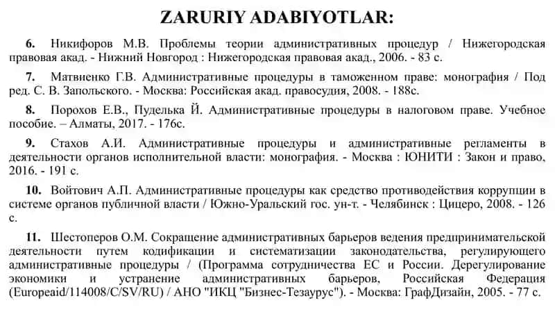 Ma'muriy protseduralar 4