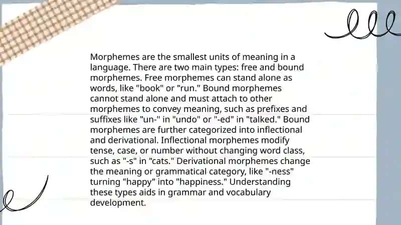 Characteristic of morpheme 4
