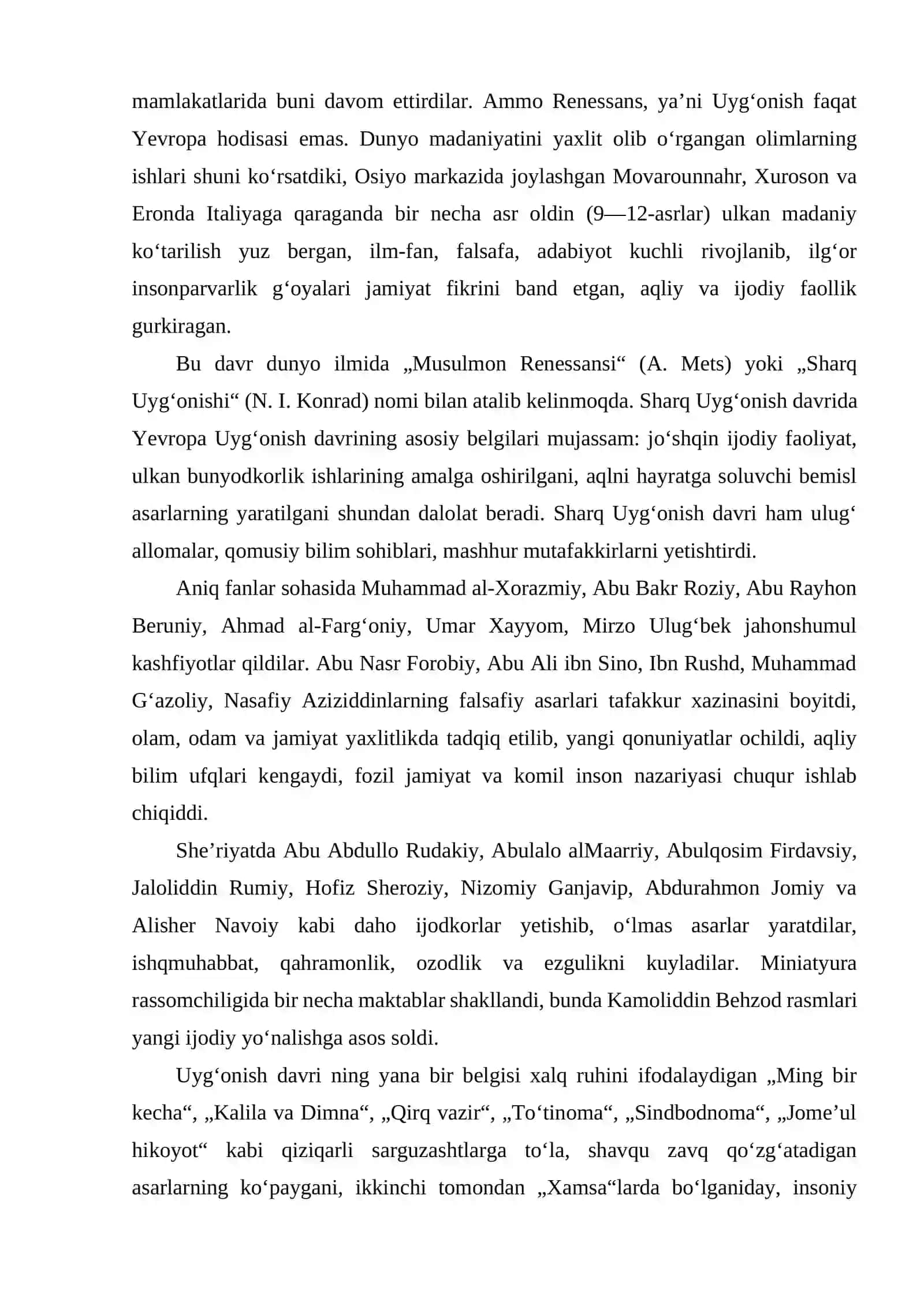 JAHON ADABIYOTIDA RENESSANS MASALASI 4