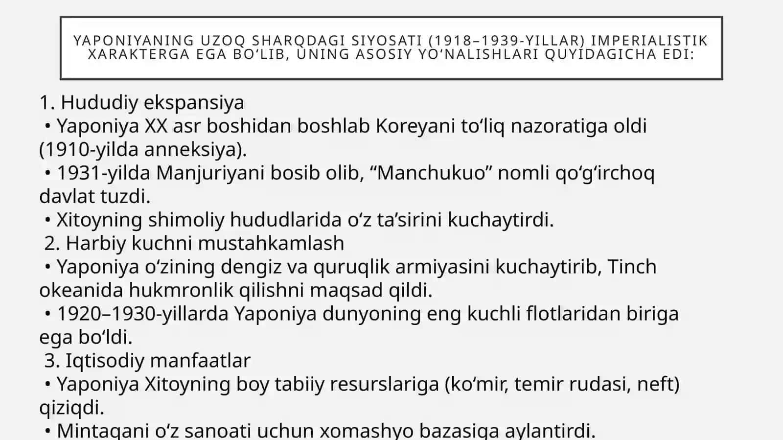Yetakchi Davlatlarning uzoq sharqdagi siyosati (1918-1939-yillar) 4